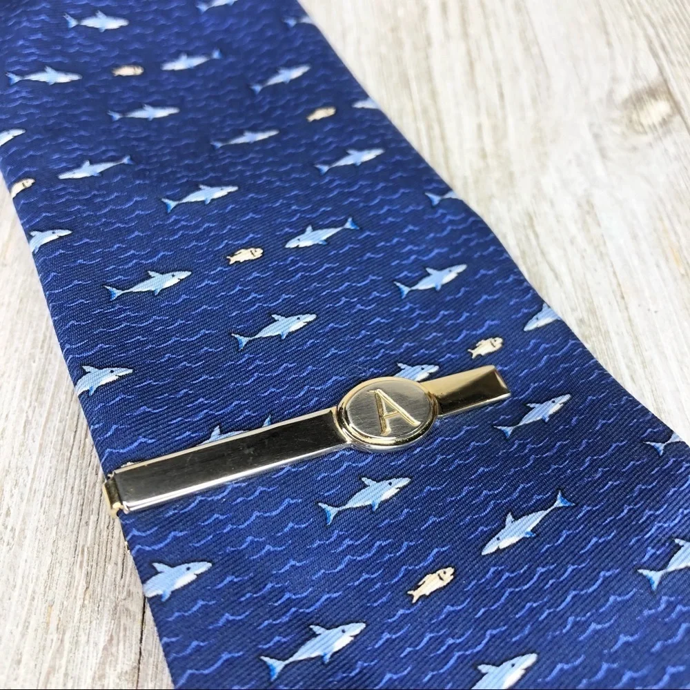 Mixed Metals Initial A Tie Bar Clip